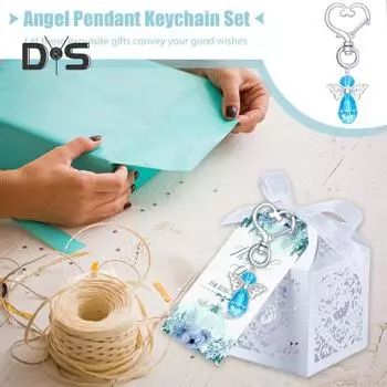 Подарочные коробки для конфет на детскую вечеринку. Набор прочных брелоков. Подарочные коробки с бирками с благодарностью. Праздничные принадлежности. розовый