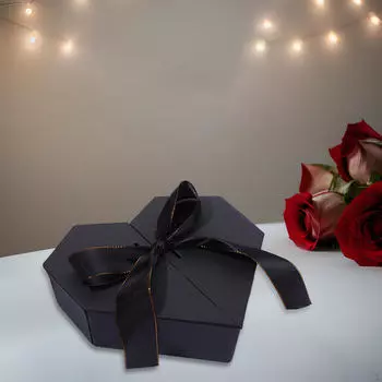 Подарочные коробки в форме сердца с крышками Цветочная коробка Цветочная упаковка ко Дню святого Валентина для чёрный