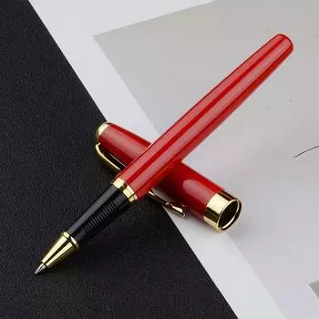 Подарочные мужские и женские деловые ручки для подписи, металлические шариковые ручки, офисные принадлежности Red Gold