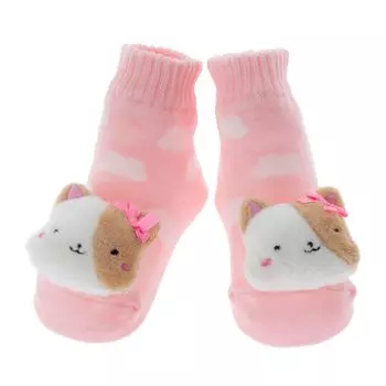 Подарочные носки-гремушки Deigo Baby, детские носки, сделанные в Японии, носки-гремушки для мальчиков и девочек, Kitty [DEIGO] #5128 персиковый