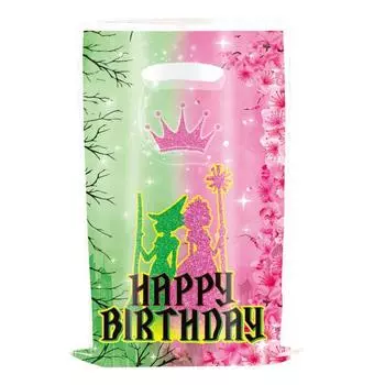 Подарочные пакеты для вечеринки ведьмы, зеленые и розовые пакеты для сладостей, пластиковые подарочные пакеты для закусок для девочек, принадлежности для вечеринки по случаю дня рождения ребенка 10pcs