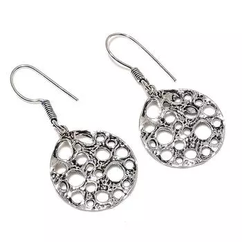 Подарочные серьги из серебра 925 пробы с натуральными драгоценными камнями в традиционном стиле 1,73 дюйма S9B62