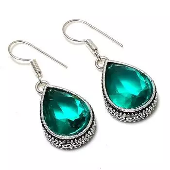 Подарочные серьги из стерлингового серебра 925 пробы с натуральным зеленым турмалином, 1,50 дюйма, a1n19