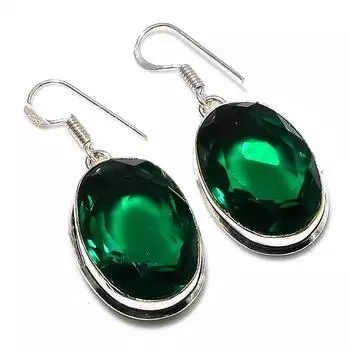 Подарочные серьги из стерлингового серебра 925 пробы с натуральным хромдиопсидом 1,65 дюйма y3G86