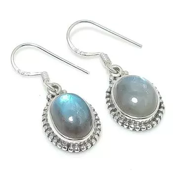 Подарочные серьги из стерлингового серебра 925 пробы с натуральным лабрадоритом, 1,25 дюйма, j2Z37