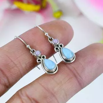Подарочные серьги из стерлингового серебра 925 пробы с опалом Natural Republic, 1,25 дюйма, B3T08