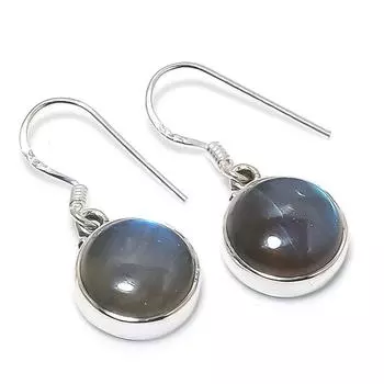 Подарочные серьги из стерлингового серебра 925 пробы с натуральным лабрадоритом, 1,25 дюйма, q4G74