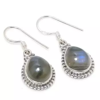 Подарочные серьги из стерлингового серебра 925 пробы с натуральным лабрадоритом, 1,25 дюйма, a4a71