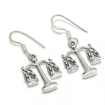 Подарочные серьги ручной работы из стерлингового серебра 925 пробы с натуральным винтажным видом 1,38 дюйма v9S93