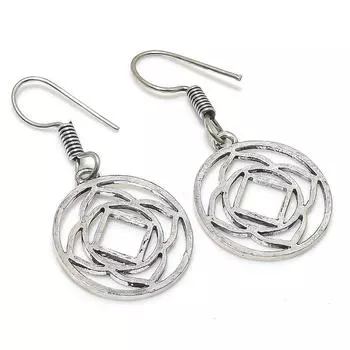 Подарочные серьги ручной работы из стерлингового серебра 925 пробы в традиционном естественном стиле 1,77 дюйма Q4K84