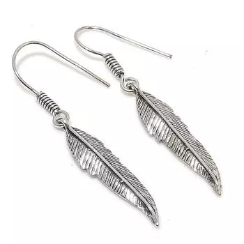 Подарочные серьги ручной работы из стерлингового серебра 925 пробы с натуральным винтажным видом 2,09 дюйма q4i06