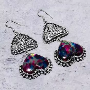 Подарочные серьги ручной работы из стерлингового серебра 925 пробы с несколькими лабрадоритами 2,96 дюйма w1v36