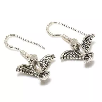 Подарочные серьги ручной работы из стерлингового серебра 925 пробы с натуральным винтажным видом 1,18 дюйма N0O84