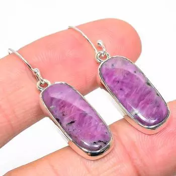 Подарочные серьги ручной работы из стерлингового серебра 925 пробы с рубином в зойсайте, 1,50 дюйма, U6v22