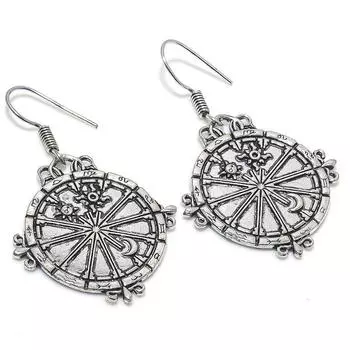 Подарочные серьги ручной работы из стерлингового серебра 925 пробы с натуральным винтажным видом 2,29 дюйма z3F36