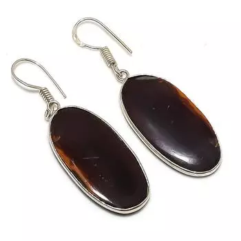 Подарочные серьги ручной работы из стерлингового серебра 925 пробы с натуральным драгоценным камнем Мукаит 2,05 дюйма R0t60