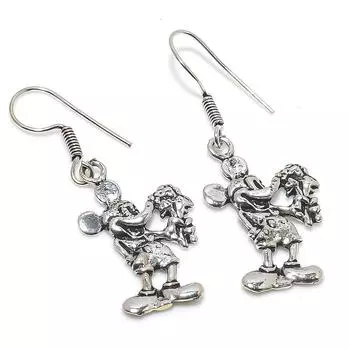 Подарочные серьги ручной работы из стерлингового серебра 925 пробы с натуральным винтажным видом 1,97 дюйма t0g40