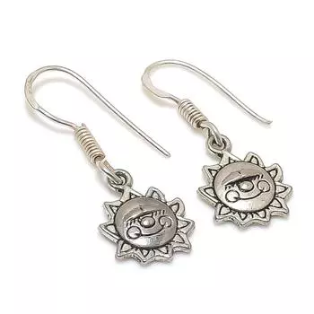 Подарочные серьги ручной работы из стерлингового серебра 925 пробы с натуральным винтажным видом 1,26 дюйма p5W81