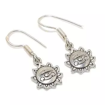 Подарочные серьги ручной работы из стерлингового серебра 925 пробы с натуральным винтажным видом 1,18 дюйма y6v03