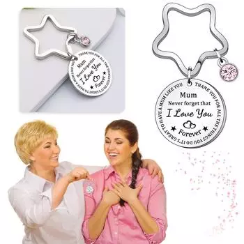 Подарочный брелок для мамы, брелоки из нержавеющей стали, автомобильный кулон, украшение, ювелирный кулон, брелок для мужчин и женщин One Size серебряный