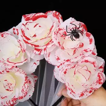 Подарочный бычий рог пятна крови роза Хэллоуин повязка на голову женские обручи для волос корейский стиль аксессуары для волос Ox Horn