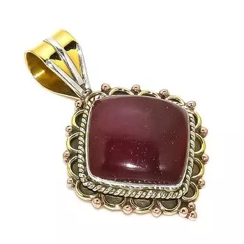 Подарочный двухцветный кулон Ruby In Zoisite из стерлингового серебра 925 пробы, созданный в лаборатории, 1,50 дюйма, N9j85