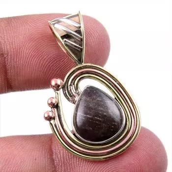 Подарочный двухцветный кулон Ruby In Zoisite из стерлингового серебра 925 пробы, созданный в лаборатории, 1,50 дюйма, H8V90