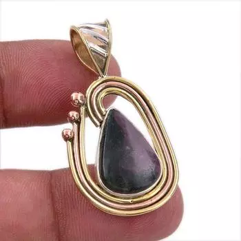 Подарочный двухцветный кулон Ruby In Zoisite из стерлингового серебра 925 пробы, созданный в лаборатории, 1,50 дюйма, O3l70