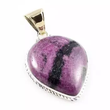 Подарочный двухцветный кулон Ruby In Zoisite из стерлингового серебра 925 пробы, созданный в лаборатории, 1,8 дюйма g0v78