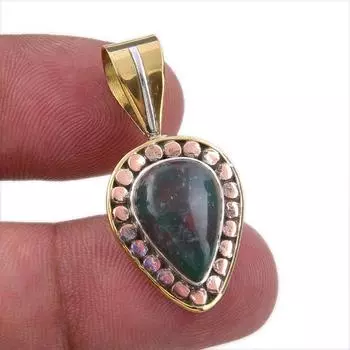 Подарочный двухцветный кулон Ruby In Zoisite из стерлингового серебра 925 пробы, созданный в лаборатории, 1,25 дюйма, J5z68