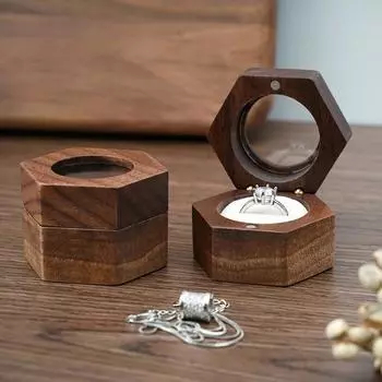 Подарочный футляр для колец с шестигранной головкой для коллекционера. Долговечный изысканный держатель для одного кольца. Красивый пылезащитный чехол для поддержания чистоты. C
