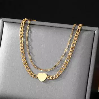 Подарочный индивидуальный двухслойный браслет Браслет с подвеской «Любовь» Элегантный браслет Простой корейский браслет Роскошный модный очаровательный браслет для девочек золотой