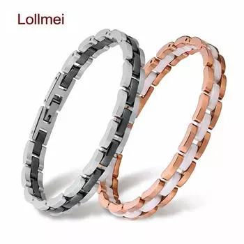 Подарочный керамический браслет из нержавеющей стали