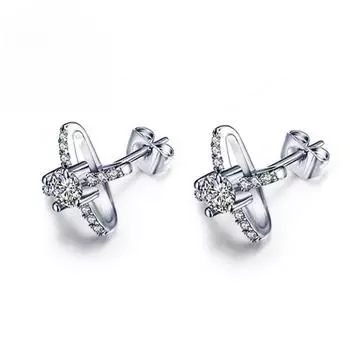 Подарочный крестик Модные циркониевые сверкающие классические серьги-гвоздики для женщин Ослепительные женские элегантные аксессуары Ювелирные изделия на все времена