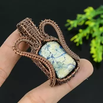 Подарочный кулон из медной проволоки ручной работы с натуральным камнем Тиффани 2 R7S50