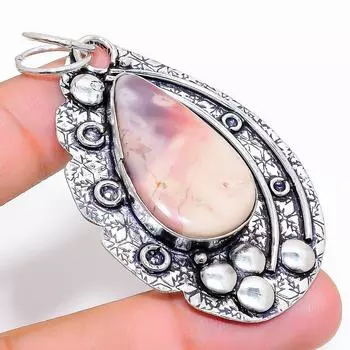 Подарочный кулон из натурального фарфора с яшмой из стерлингового серебра 925 пробы 2,64 дюйма g8W45