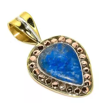 Подарочный кулон из натурального лазурита, двухцветный, из стерлингового серебра 925 пробы, 1,25 дюйма, E9c40