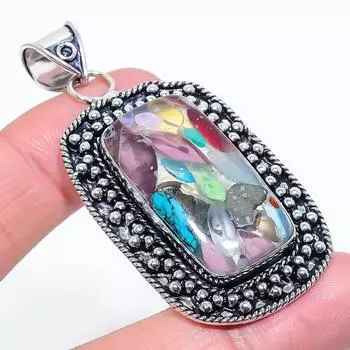 Подарочный кулон из натурального стекла Dicorich, стерлингового серебра 925 пробы, 2,60 дюйма, n4m46