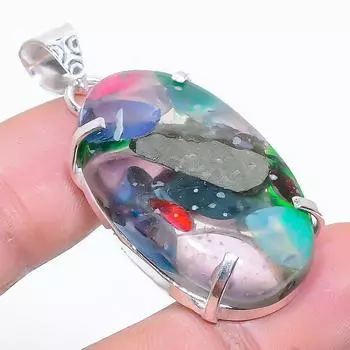 Подарочный кулон из натурального стекла Dicorich, стерлингового серебра 925 пробы, 1,77 дюйма, q0e29