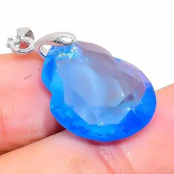 Подарочный кулон из стерлингового серебра 925 пробы с натуральным танзанитом, кварцем, размером 1,06 дюйма, h5f63