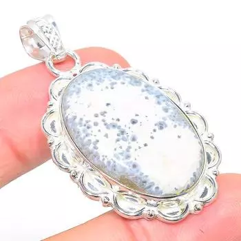 Подарочный кулон из стерлингового серебра 925 пробы с натуральным дендритным опалом 2,01 дюйма N8r22