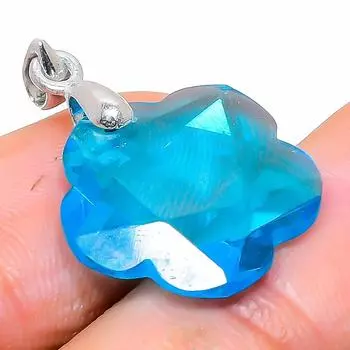 Подарочный кулон из стерлингового серебра 925 пробы с натуральным швейцарским голубым топазом 1,02 дюйма w9v65