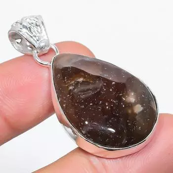 Подарочный кулон из стерлингового серебра 925 пробы с натуральным агатом Монтаны 1,69 дюйма g2U47