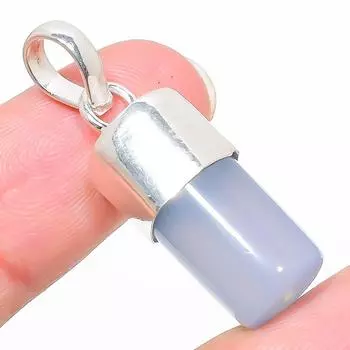 Подарочный кулон из стерлингового серебра 925 пробы с натуральным водным халцедоном 1,38 дюйма n2F09