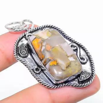 Подарочный кулон из стерлингового серебра 925 пробы с натуральным яшмовым камнем 2,36 дюйма n1n70
