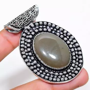 Подарочный кулон из стерлингового серебра 925 пробы с натуральным агатом Монтаны 2,44 дюйма O4B20
