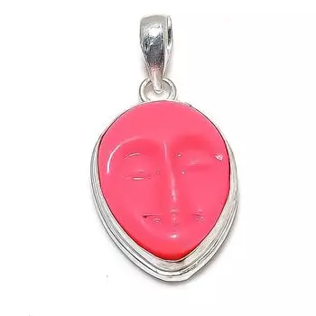 Подарочный кулон из стерлингового серебра 925 пробы с натуральным розовым бирюзовым камнем 1,58 дюйма K5V39