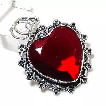 Подарочный кулон из стерлингового серебра 925 пробы с натуральным мозамбикским гранатом 1,89 дюйма R8k78