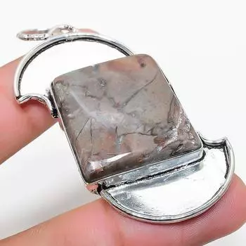 Подарочный кулон из стерлингового серебра 925 пробы с натуральным камнем-бабочкой из яшмы 2,52 дюйма e7a77