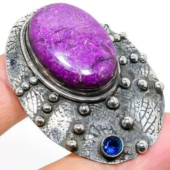 Подарочный кулон из стерлингового серебра 925 пробы с натуральным пурпуритом и топазом 2,01 дюйма L5F21